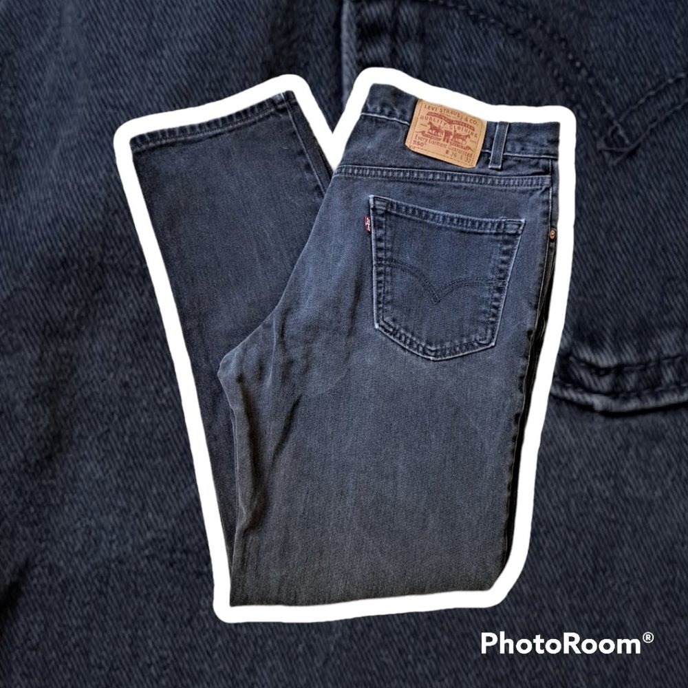 Black Levi 550 jeans, zip up, 36/32